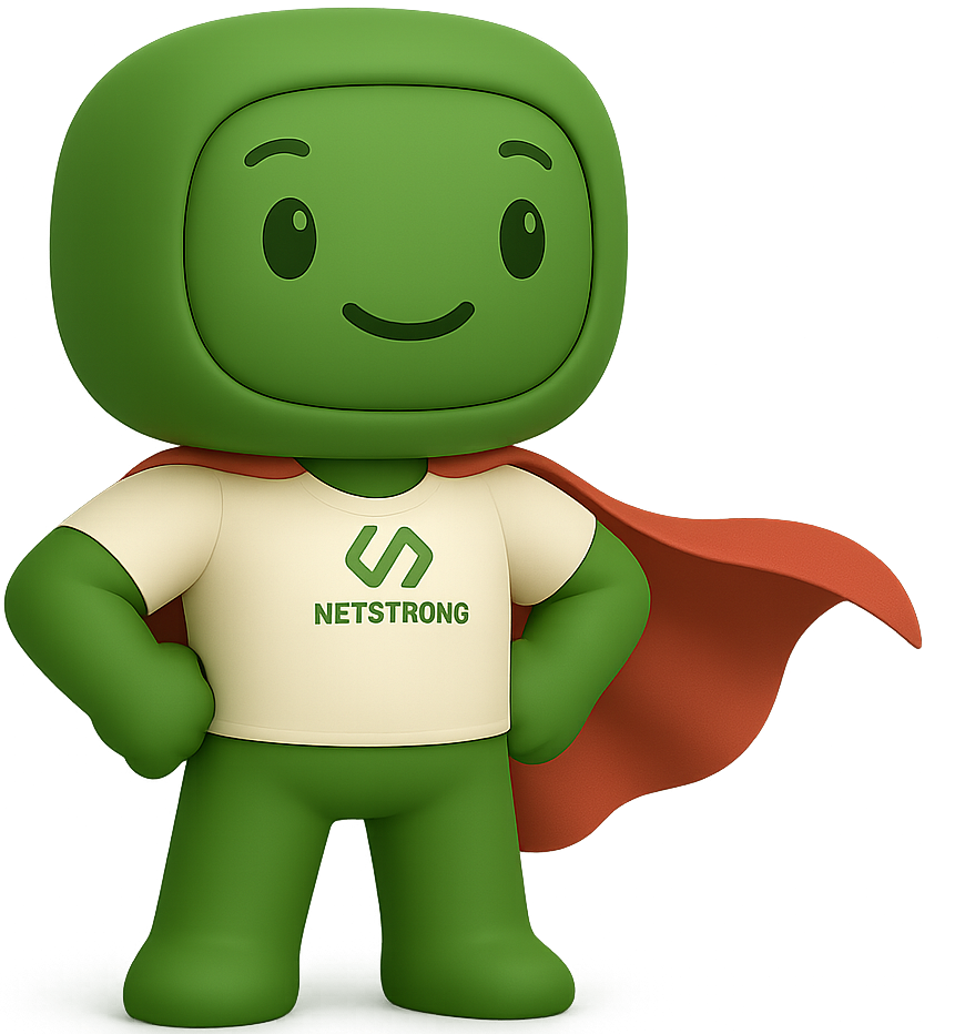 Mascote Netsapp super-herói